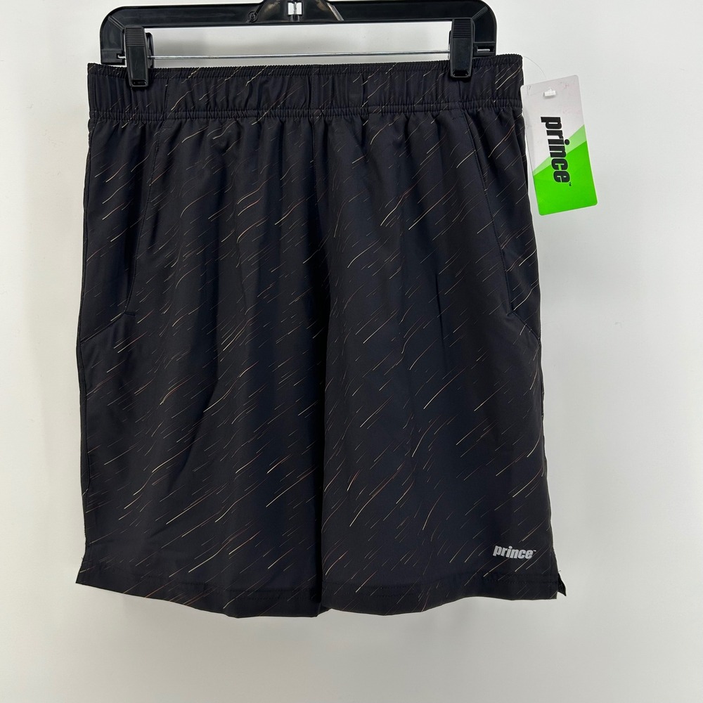 Prince Tennis Shorts Mens Medium Black Meteor Boost 9" Inseam Woven Athletic NWT